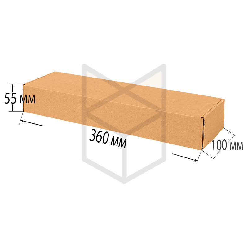 Короб самосборный 360х100х55 мгк бурый