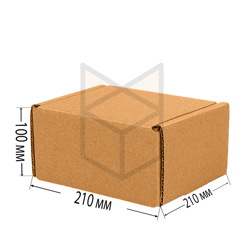 Коробка самосборная 210х210х100 Т22 Бурый