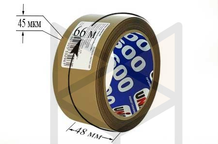 Клейкая лента (скотч) коричневая 48мм*66м*45мкм