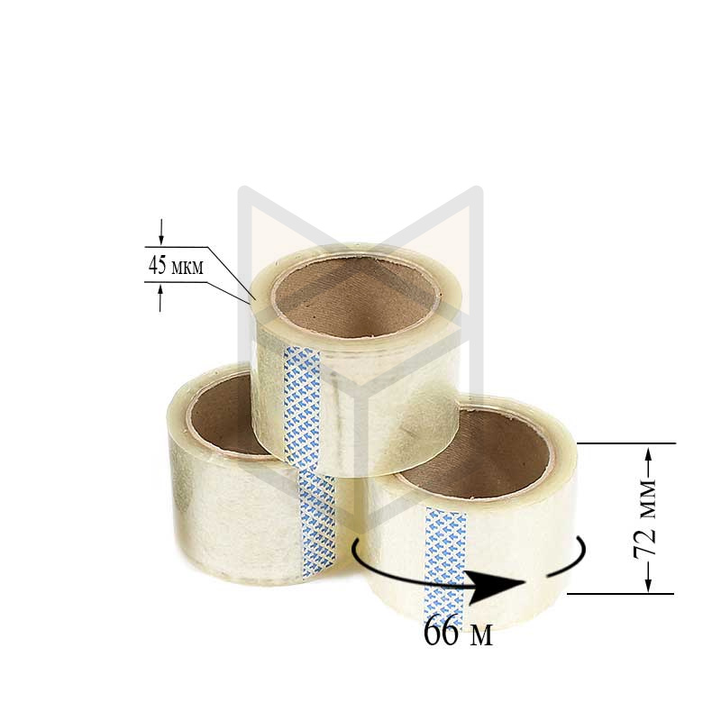 Клейкая лента (скотч) прозрачная 72мм*66м*45мкм