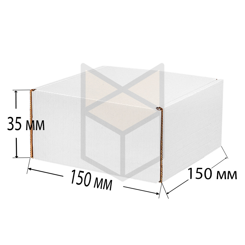Коробка самосборная 150х150х35 МГК Т22 Белый