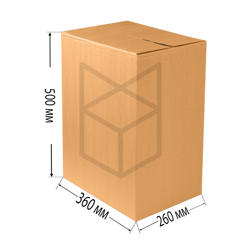 Коробка четырехклапанная 360х260х500 Бурый