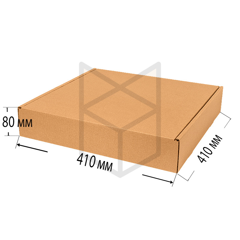 Коробка самосборная 410х410х80 Т22 Бурый
