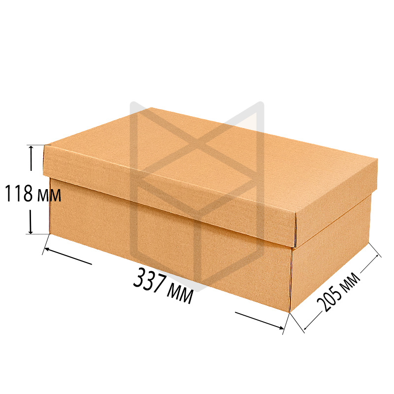 Коробка для обуви 337х205х118 Т22 Бурый