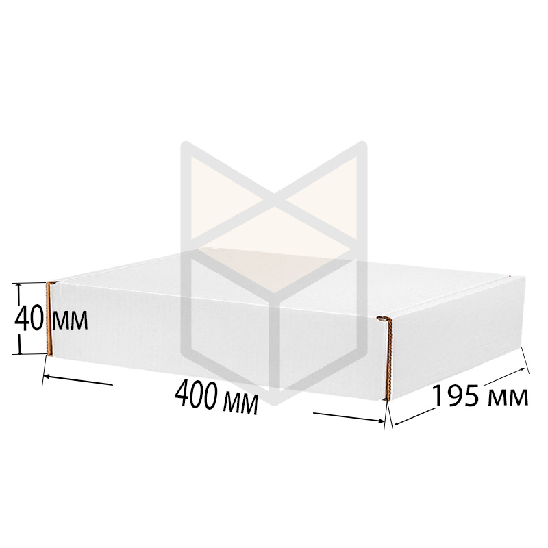 Коробка самосборная 400х195х40 МГК белый