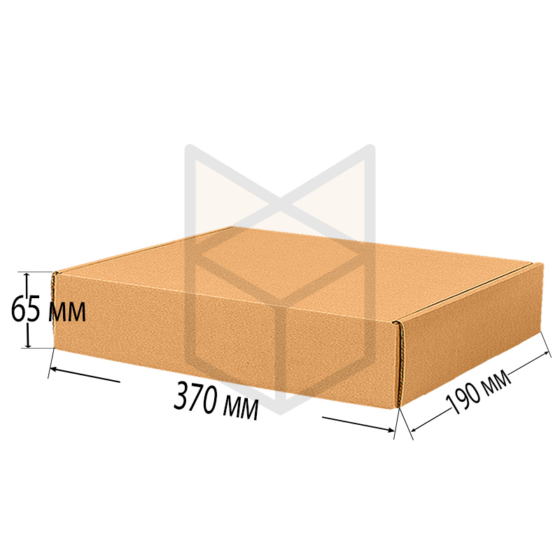 Коробка самосборная 370x190x65 Т-22 Бурый
