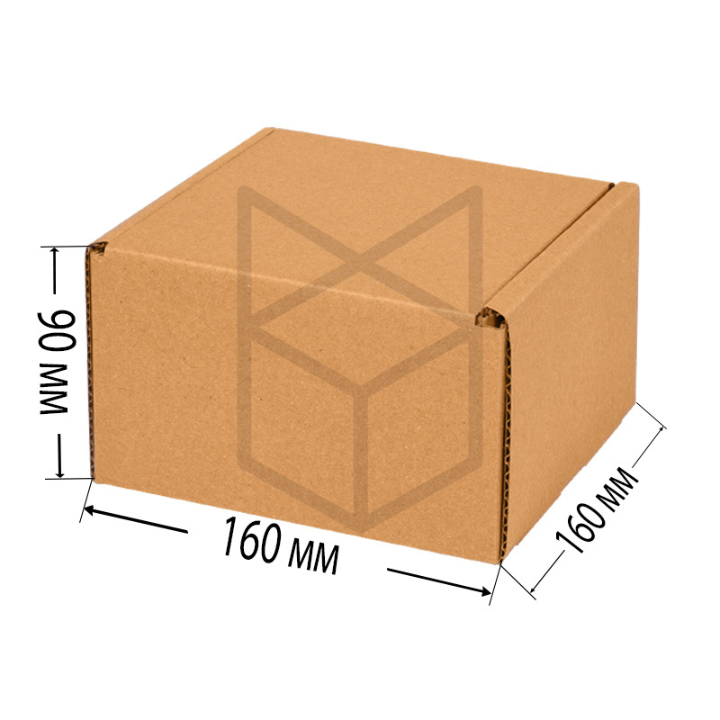 Коробка самосборная 160х160х90 Т22 Бурый