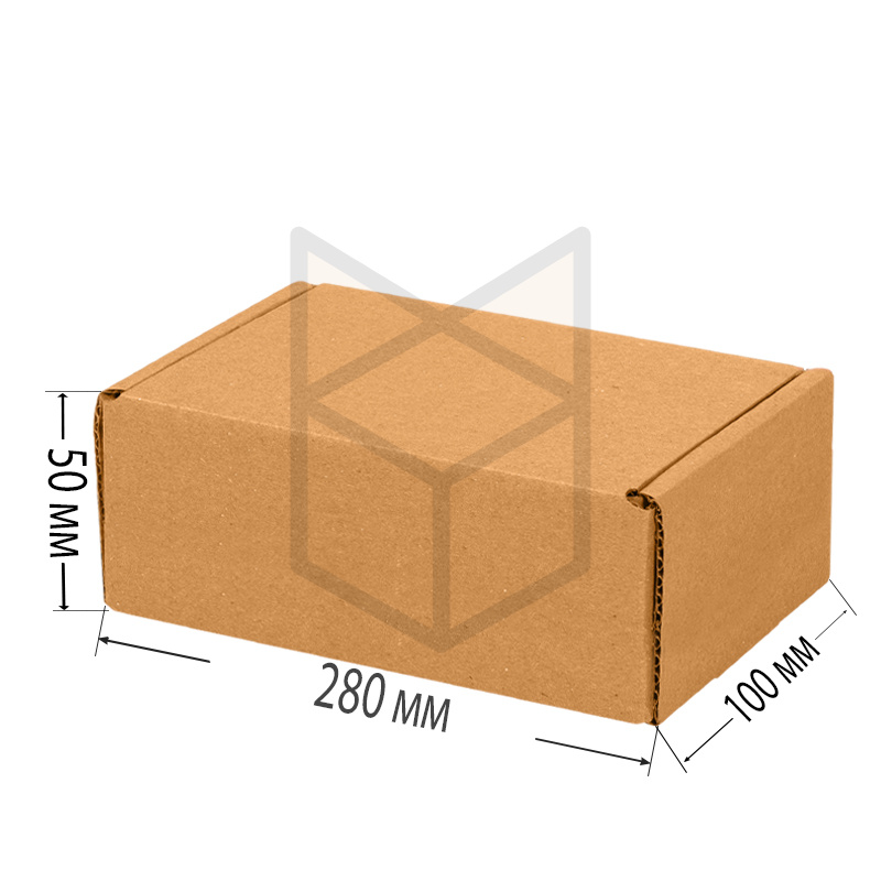 Коробка самосборная 280x100x50 Т-22 Бурый