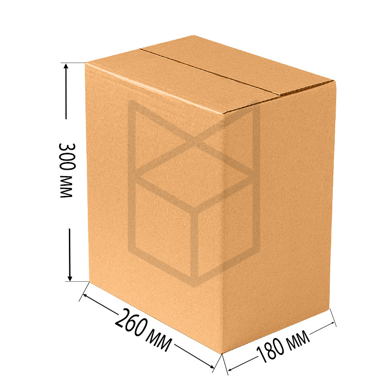 Коробка четырехклапанная 260х180х300 Бурый