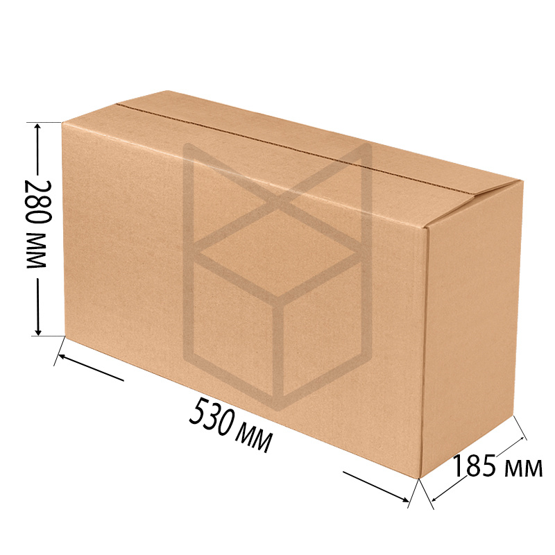 Коробка четырехклапанная 530х185х280 Бурый
