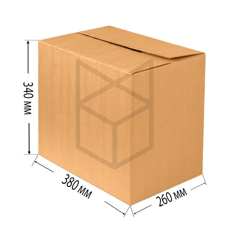 Коробка четырехклапанная 380х260х340 Бурый